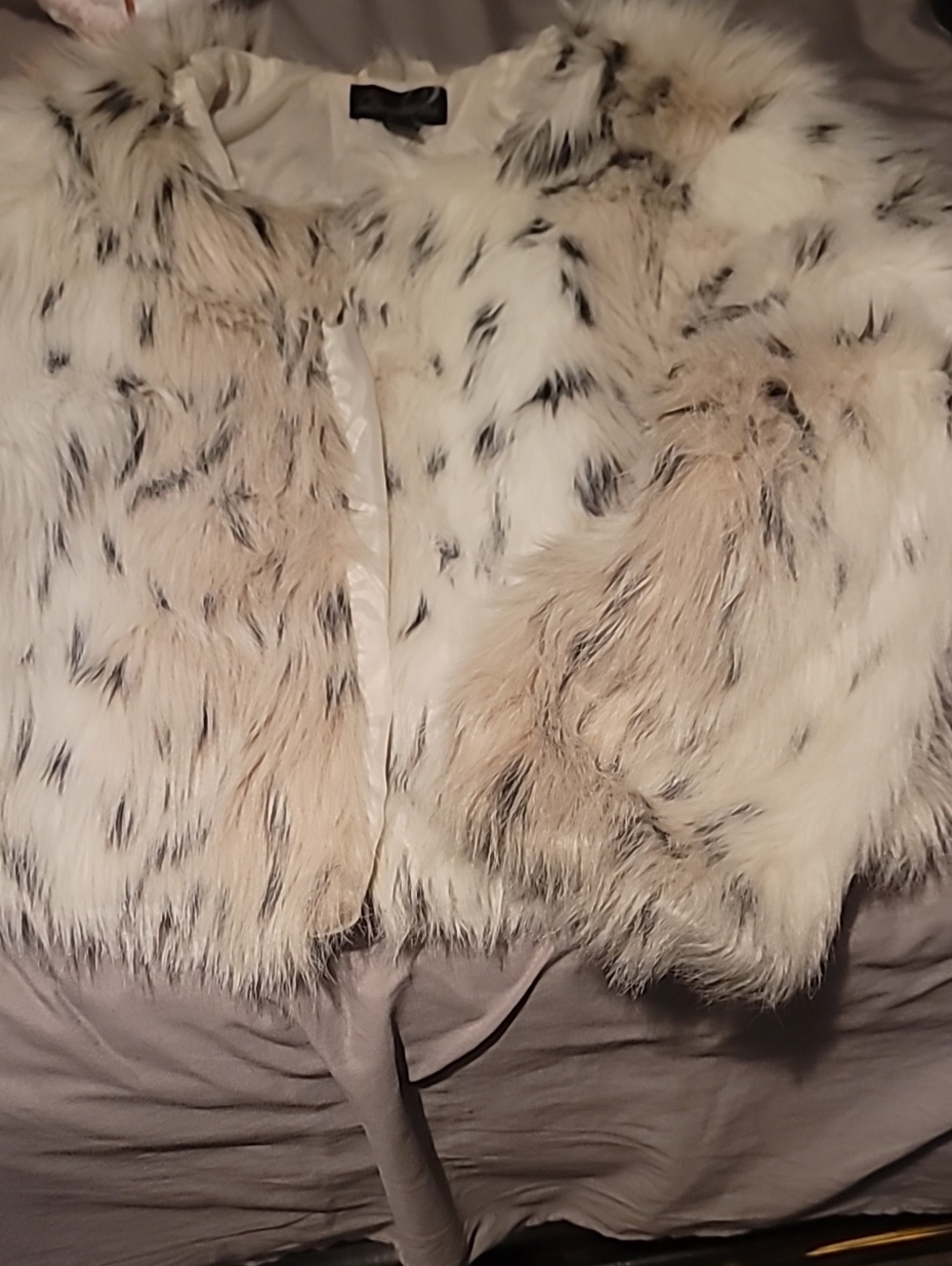Plush Speckled Teddy Jacket in Cream and Tan
